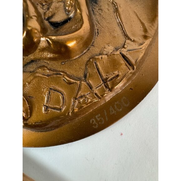 Salvador Dali Limited Edition Bronze King David Medallion With Crowned Head Desi - Picture 13 of 16